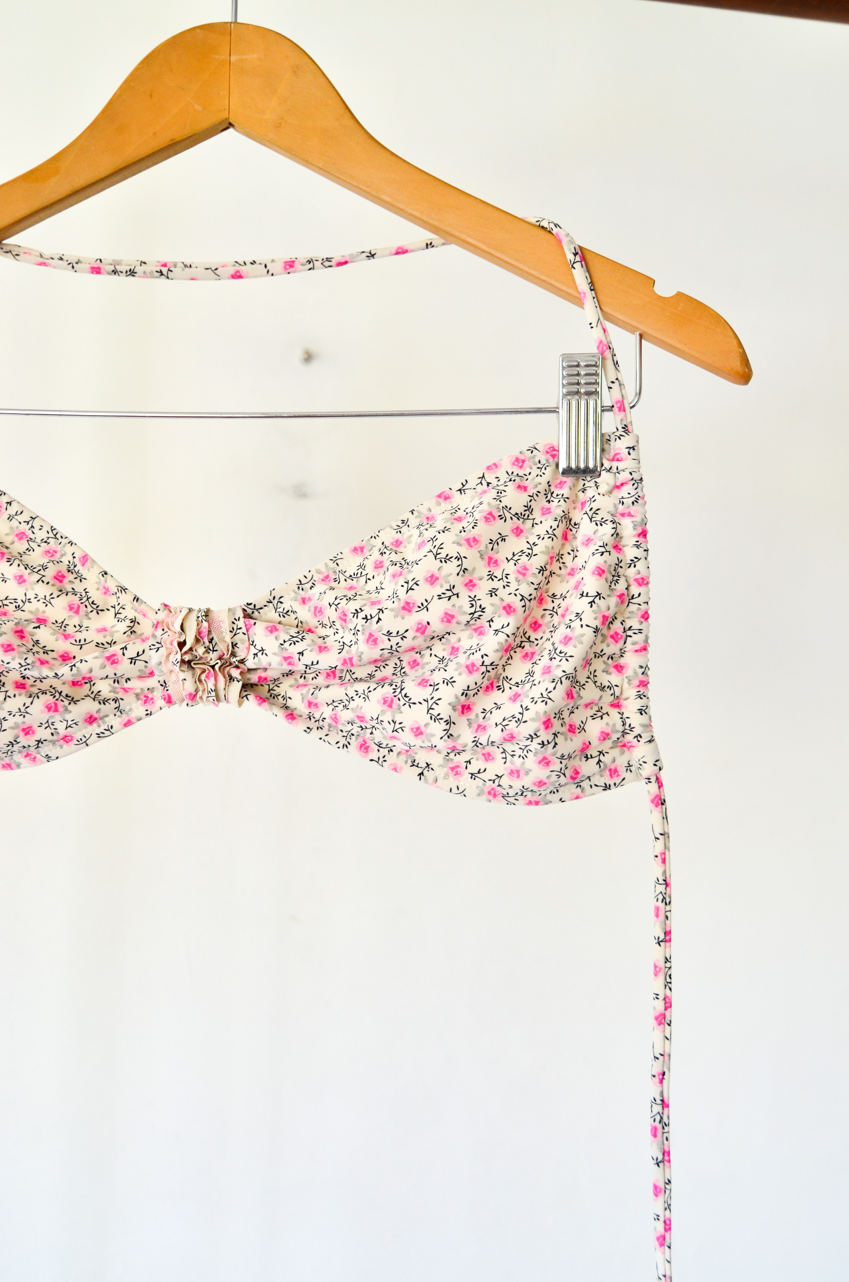 Top bikini pink florecitas