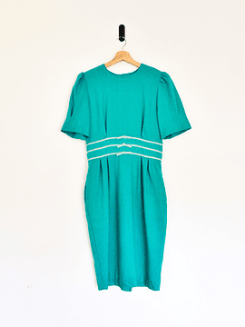 Vestido green 80s ribbons