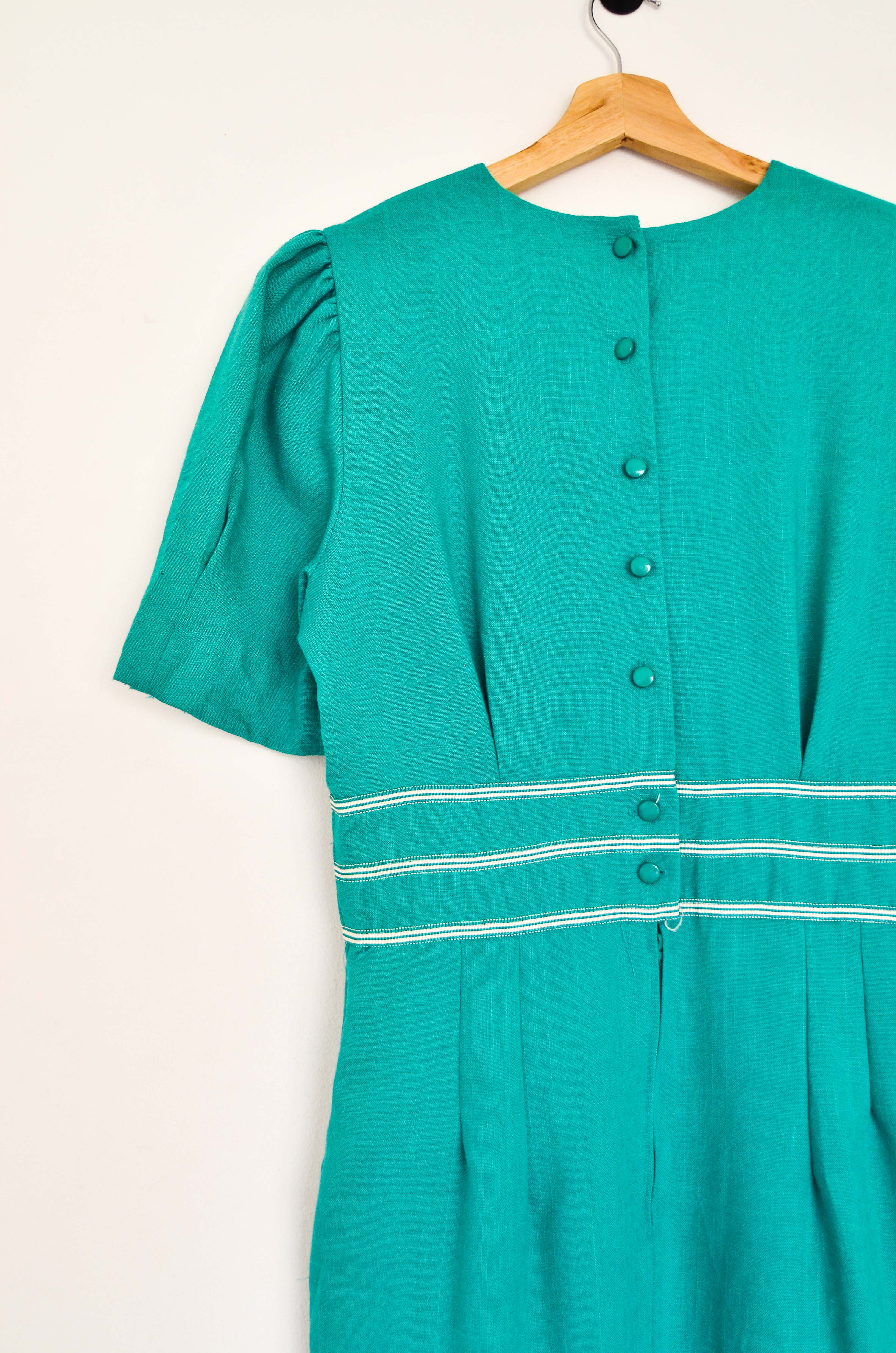 Vestido green 80s ribbons