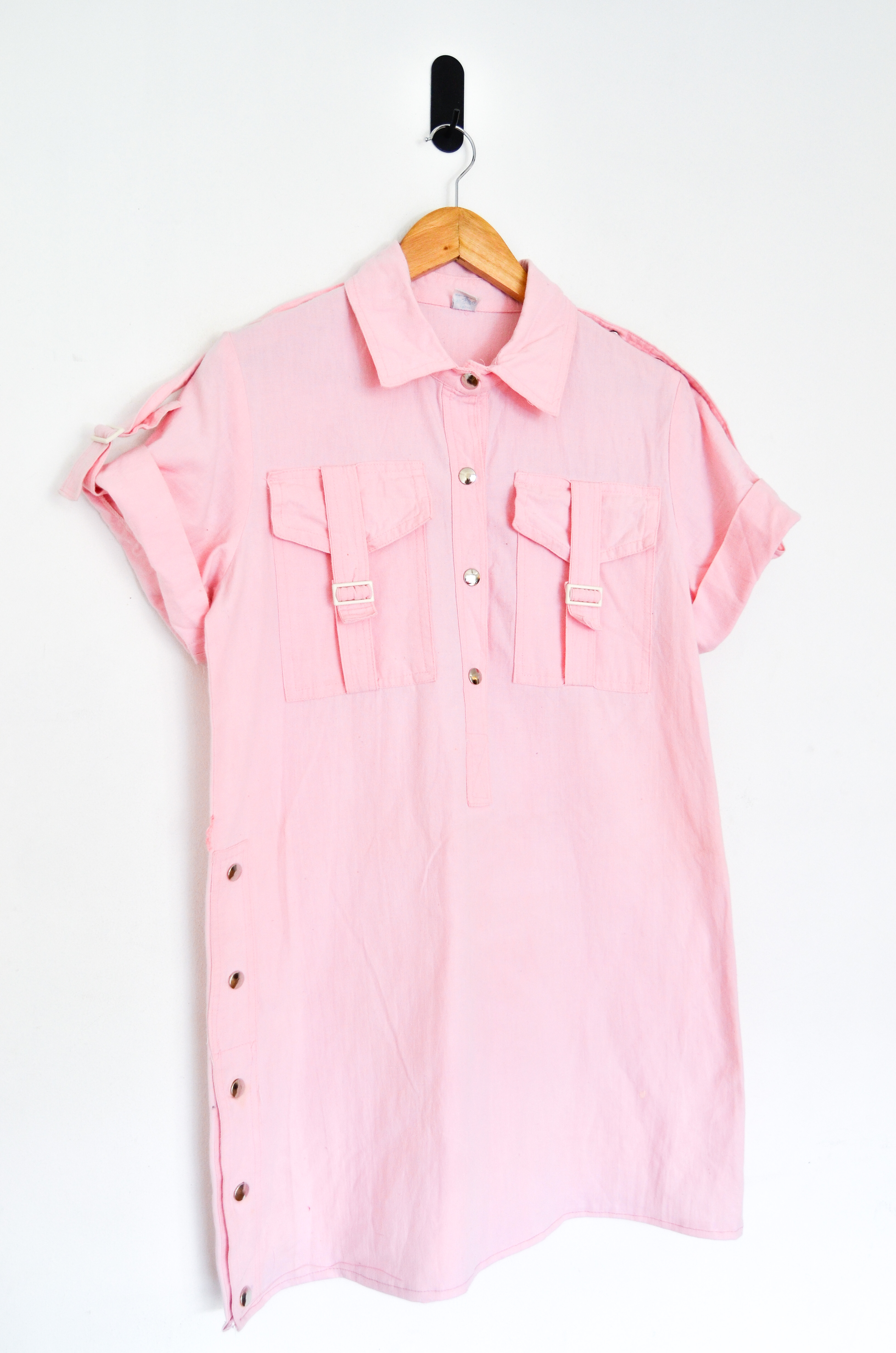 Vestido camisero pastel pink 80s