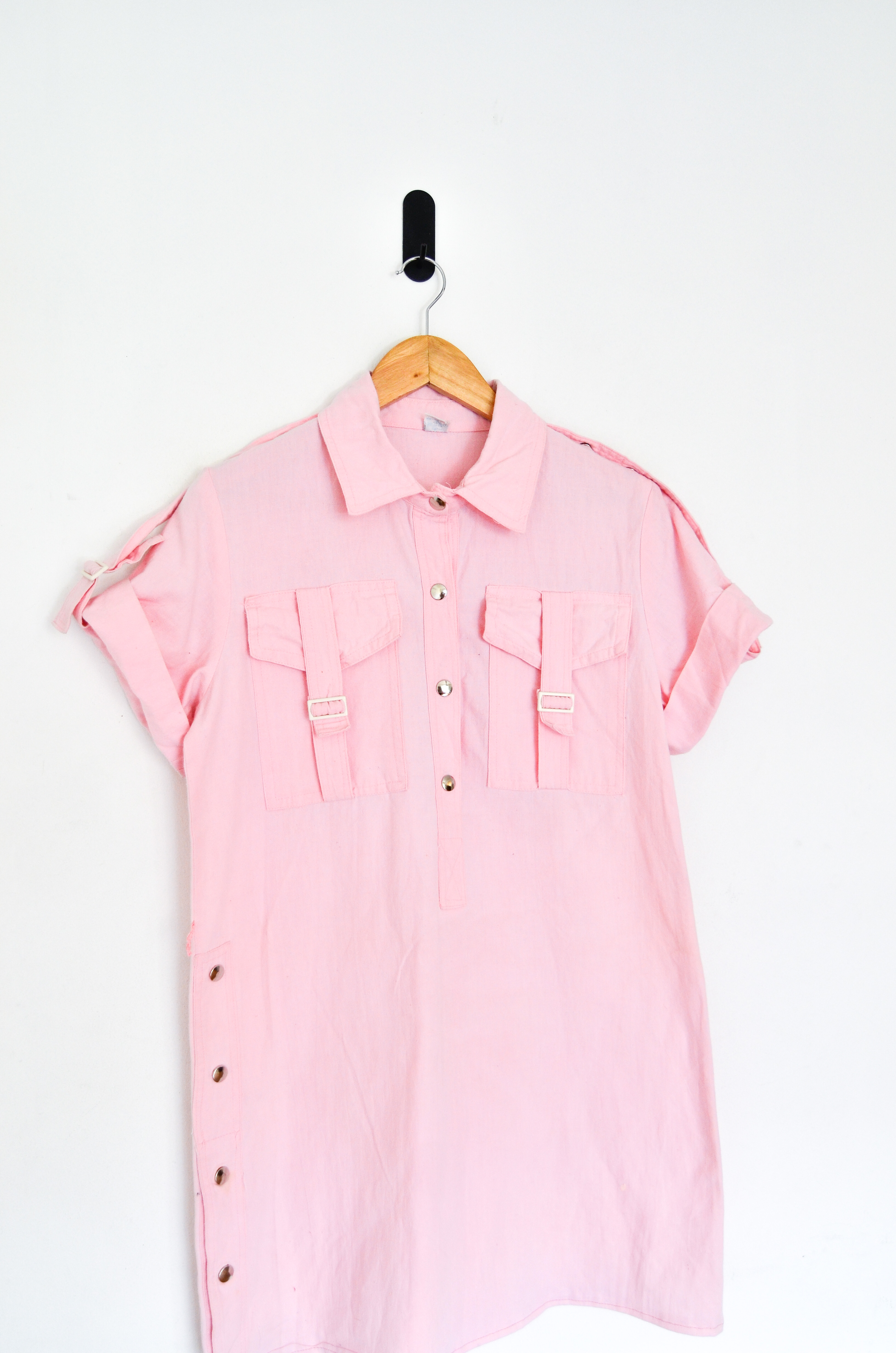 Vestido camisero pastel pink 80s