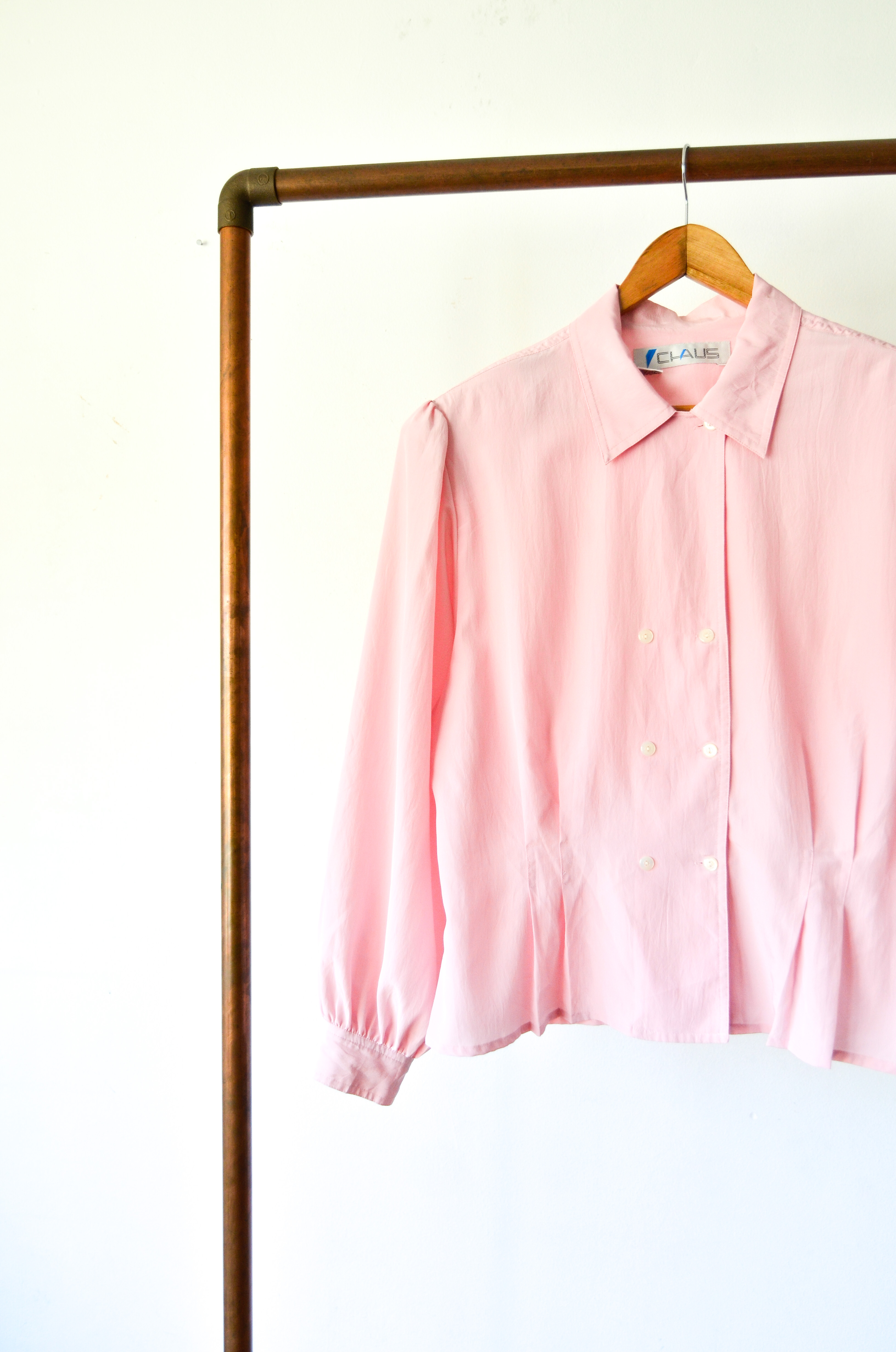 Blusa rosa pastel 80s