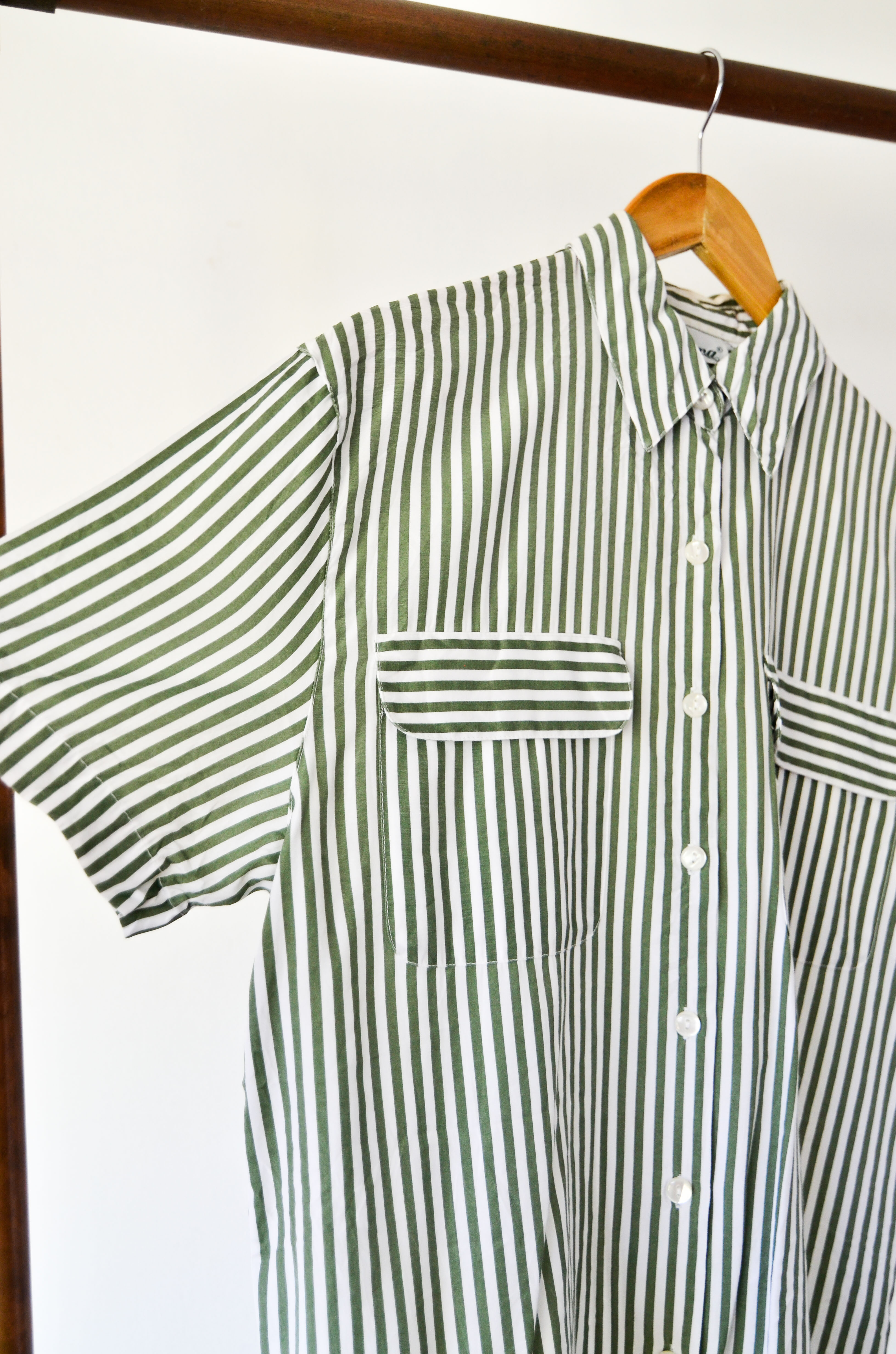 Camisa rayada green vintage