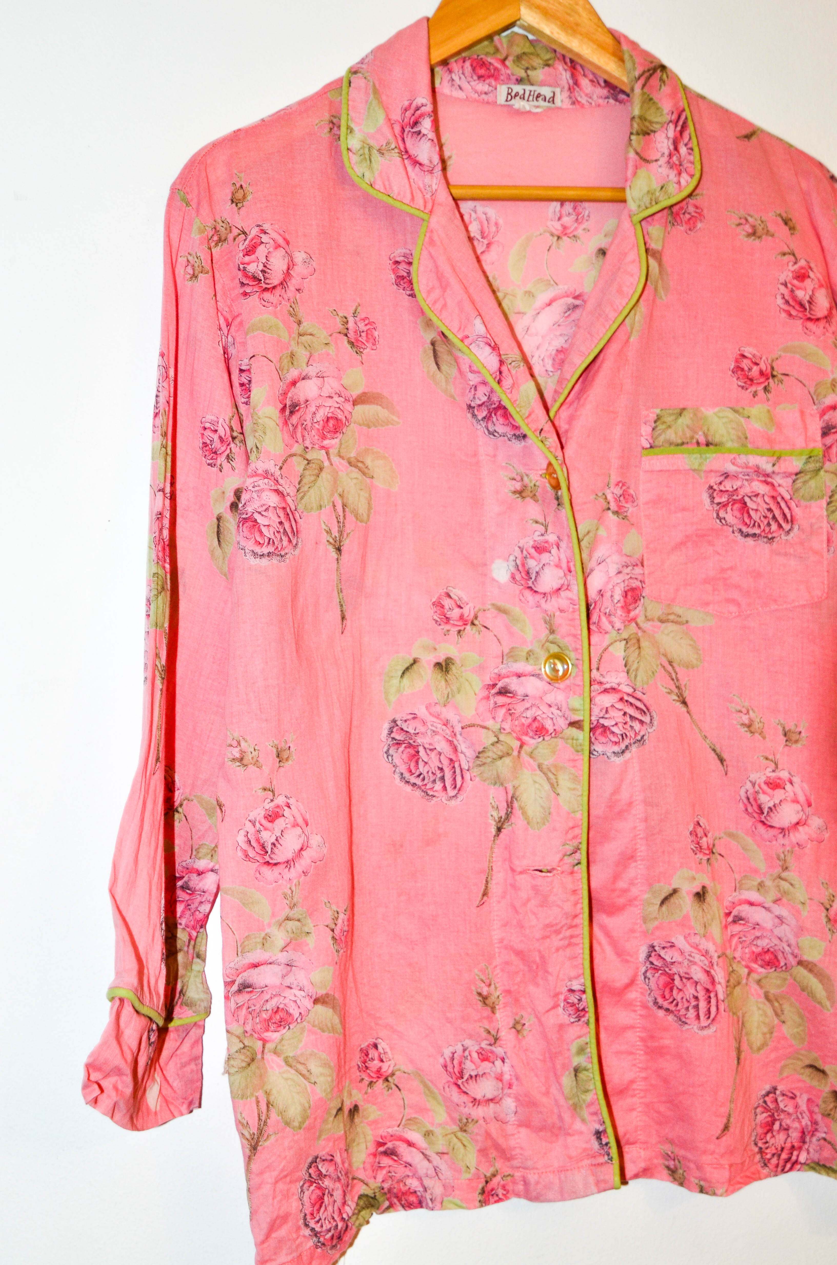 Blusa lencera rosa pastel floral