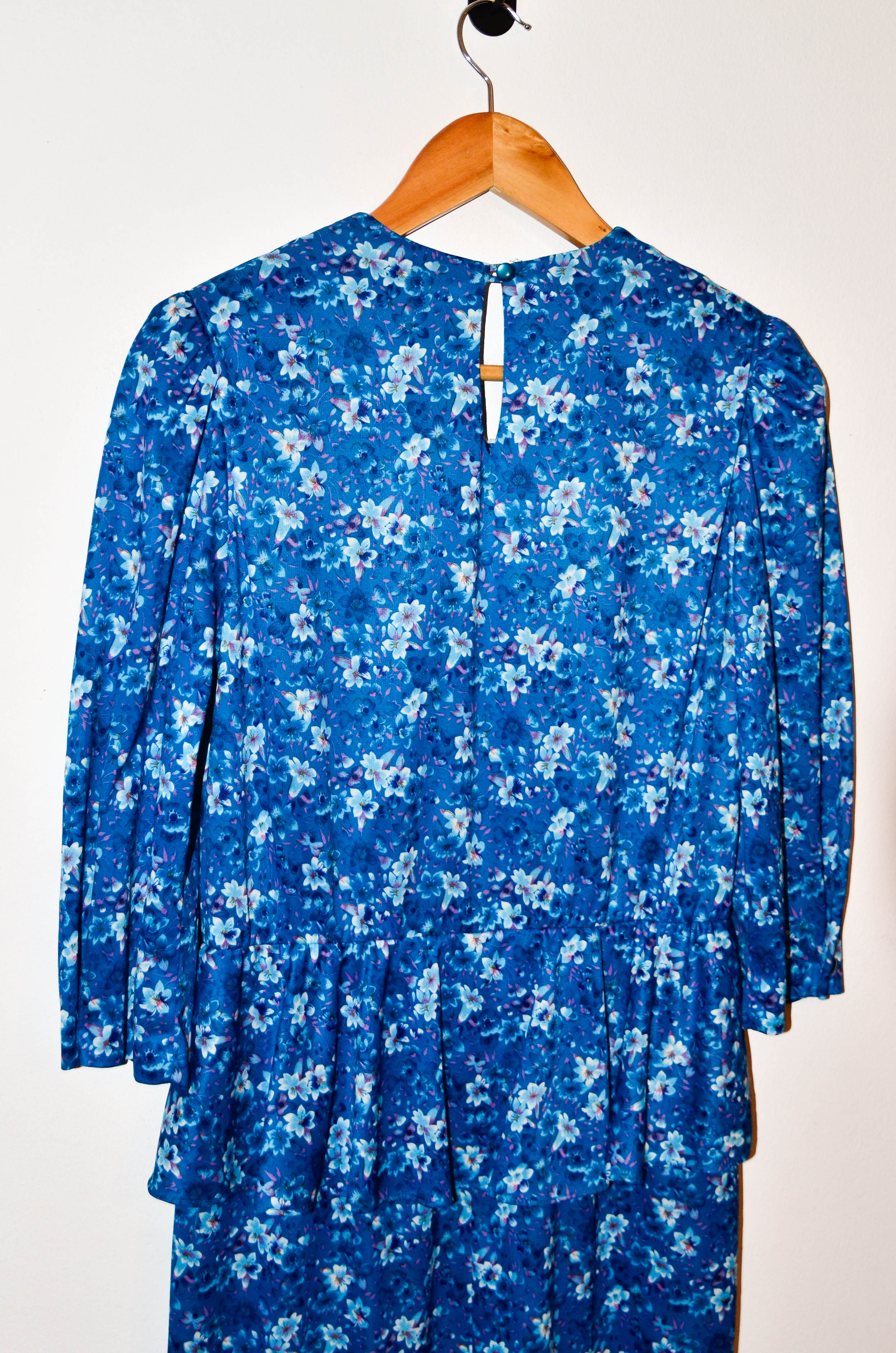 Vestido floral ochentero blue