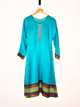 Vestido túnica turquesa