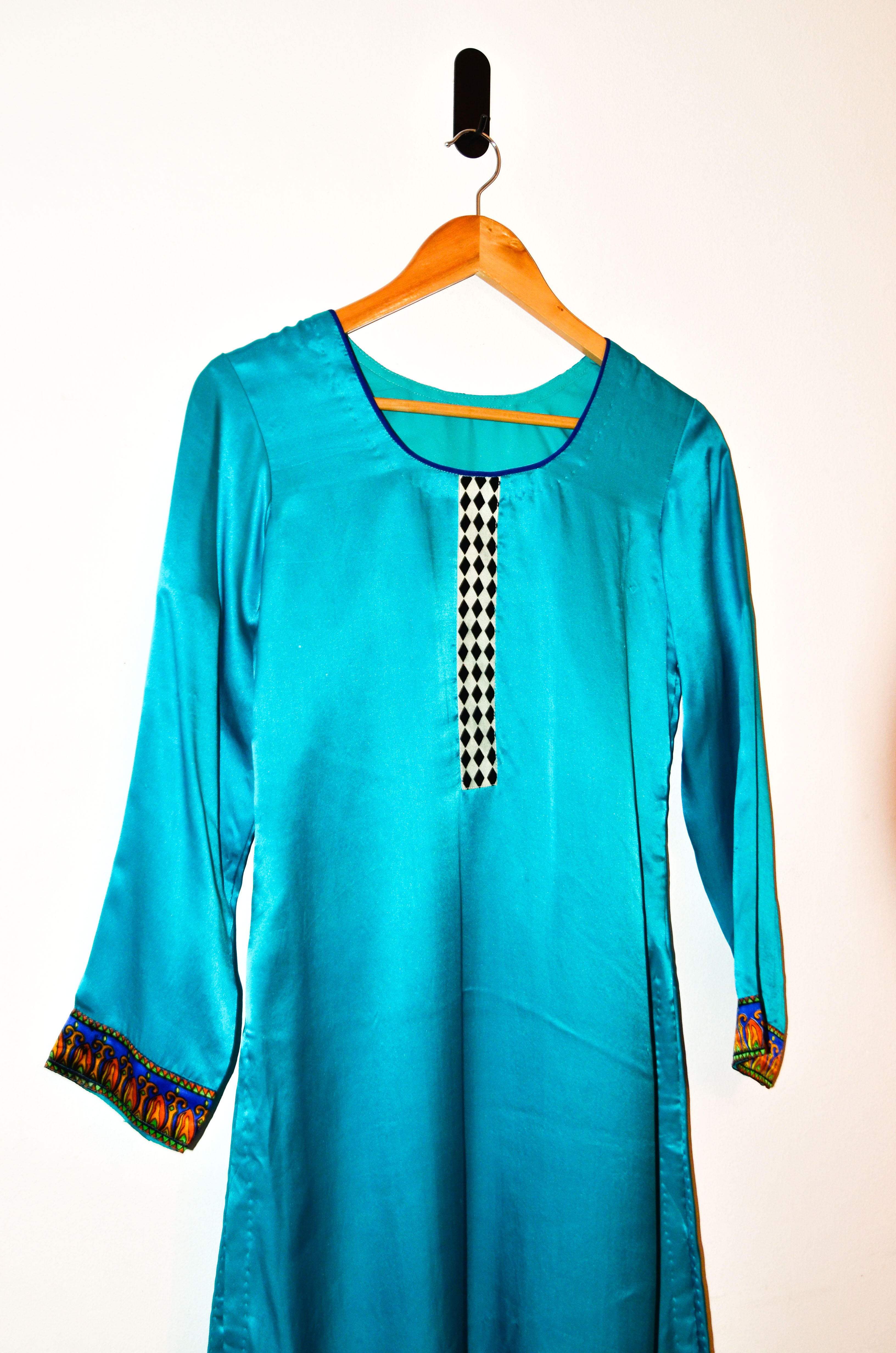 Vestido túnica turquesa