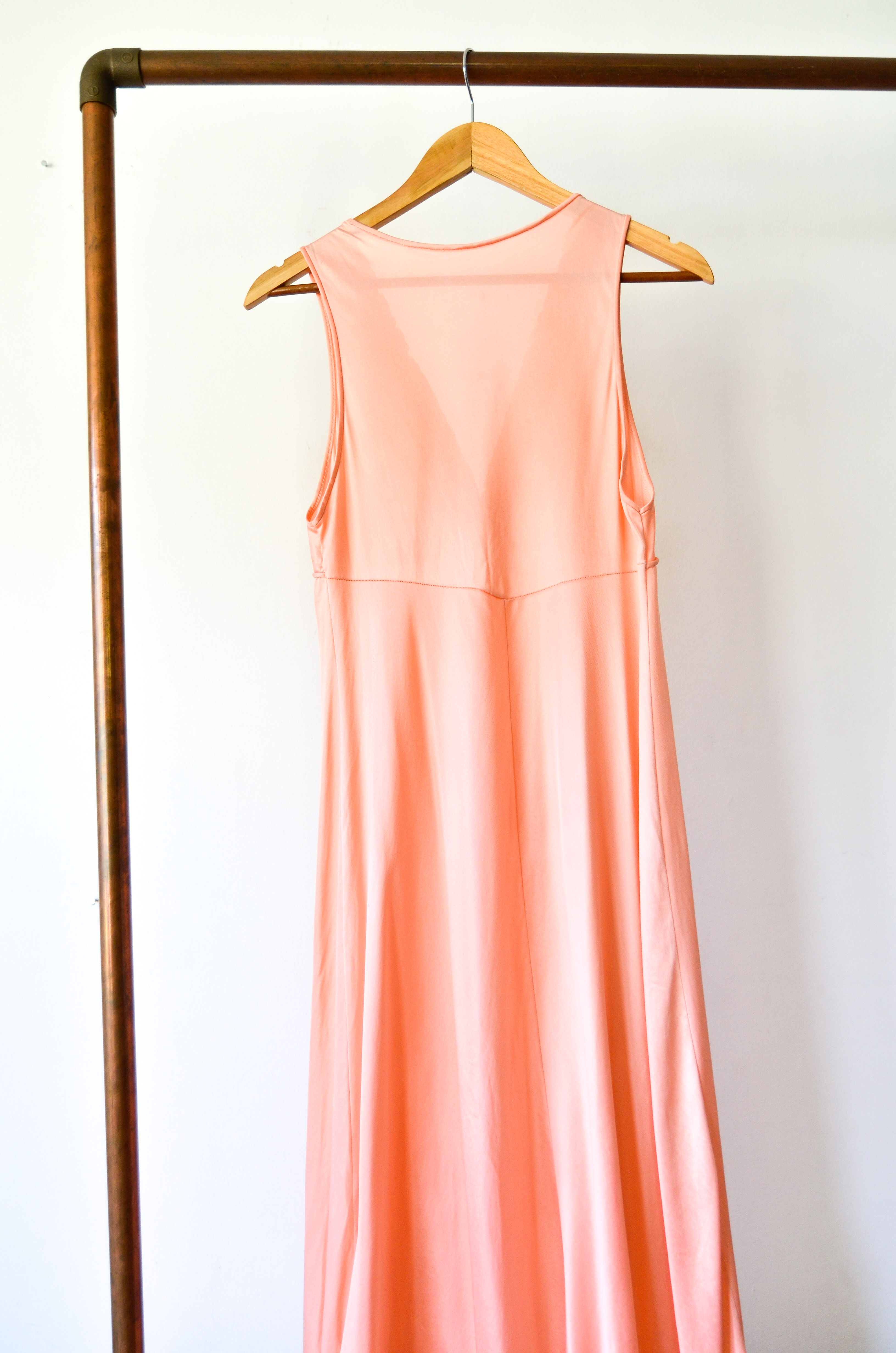 Maxi slipdress peach 80s