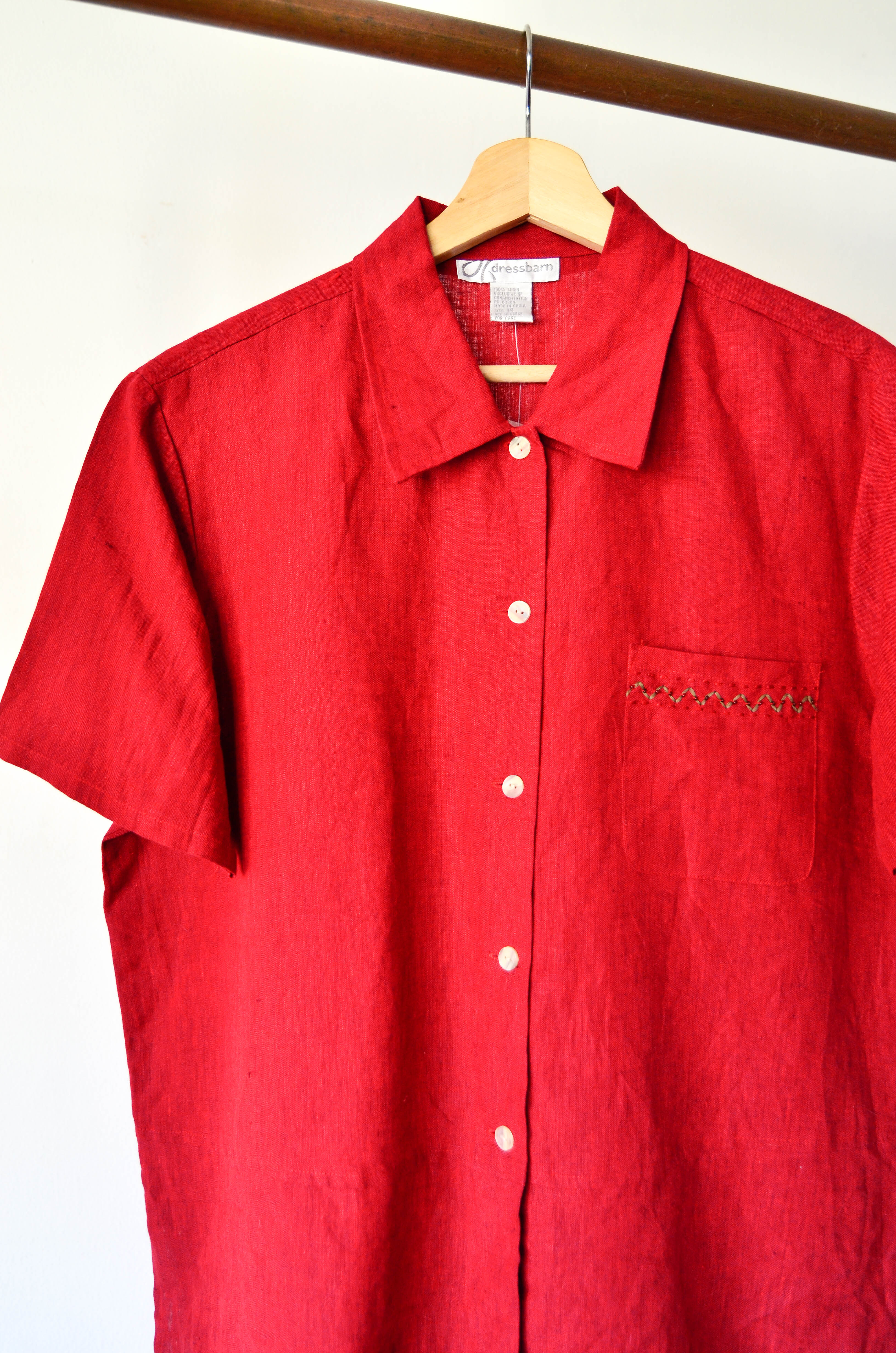 Camisa roja lino