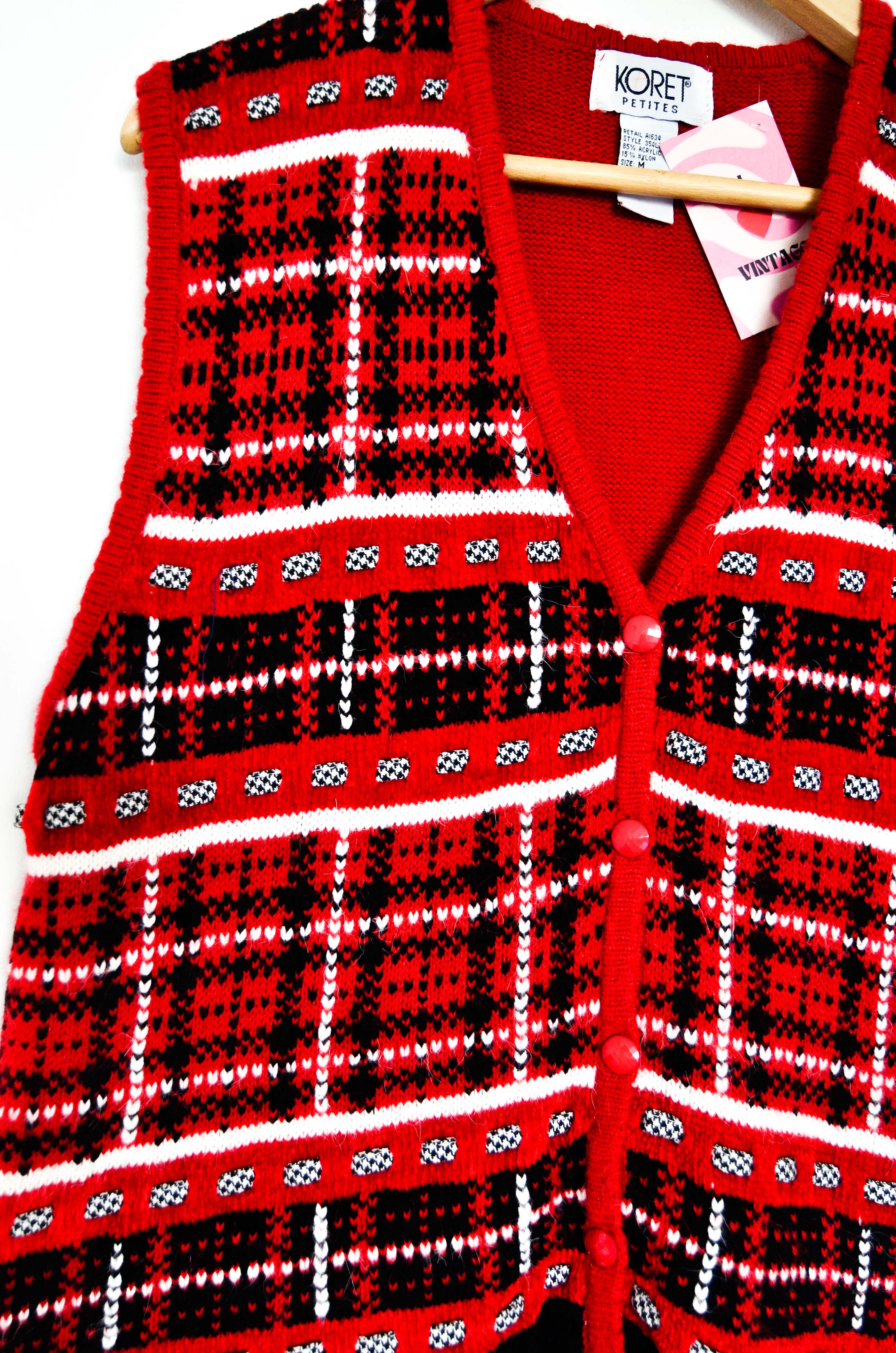 Sweater vest rojo tartán