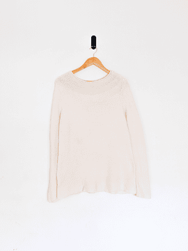 Sweater marfil acanalado