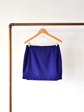 Mini falda azul lana