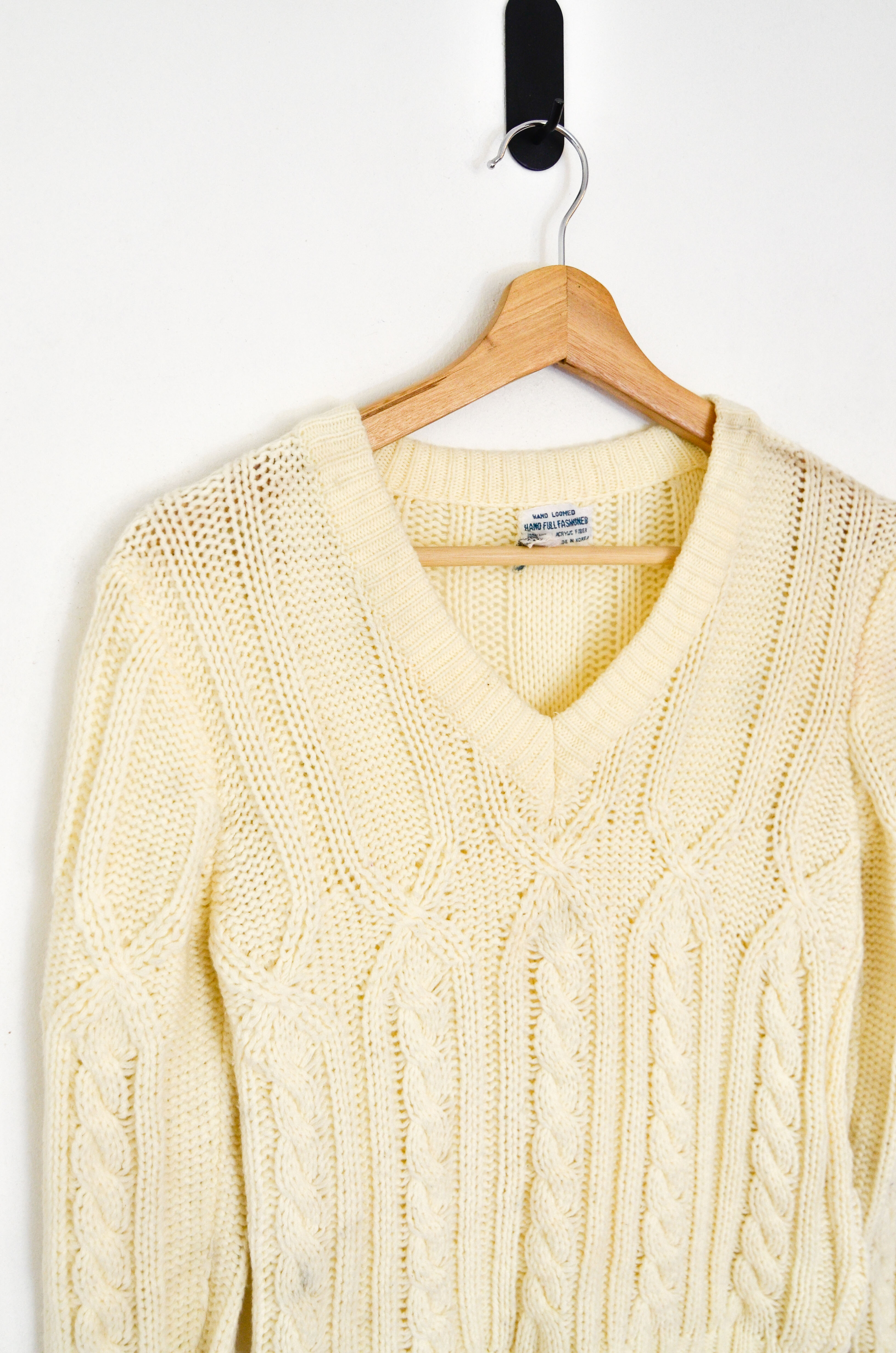 Sweater vintage marfil trenzado