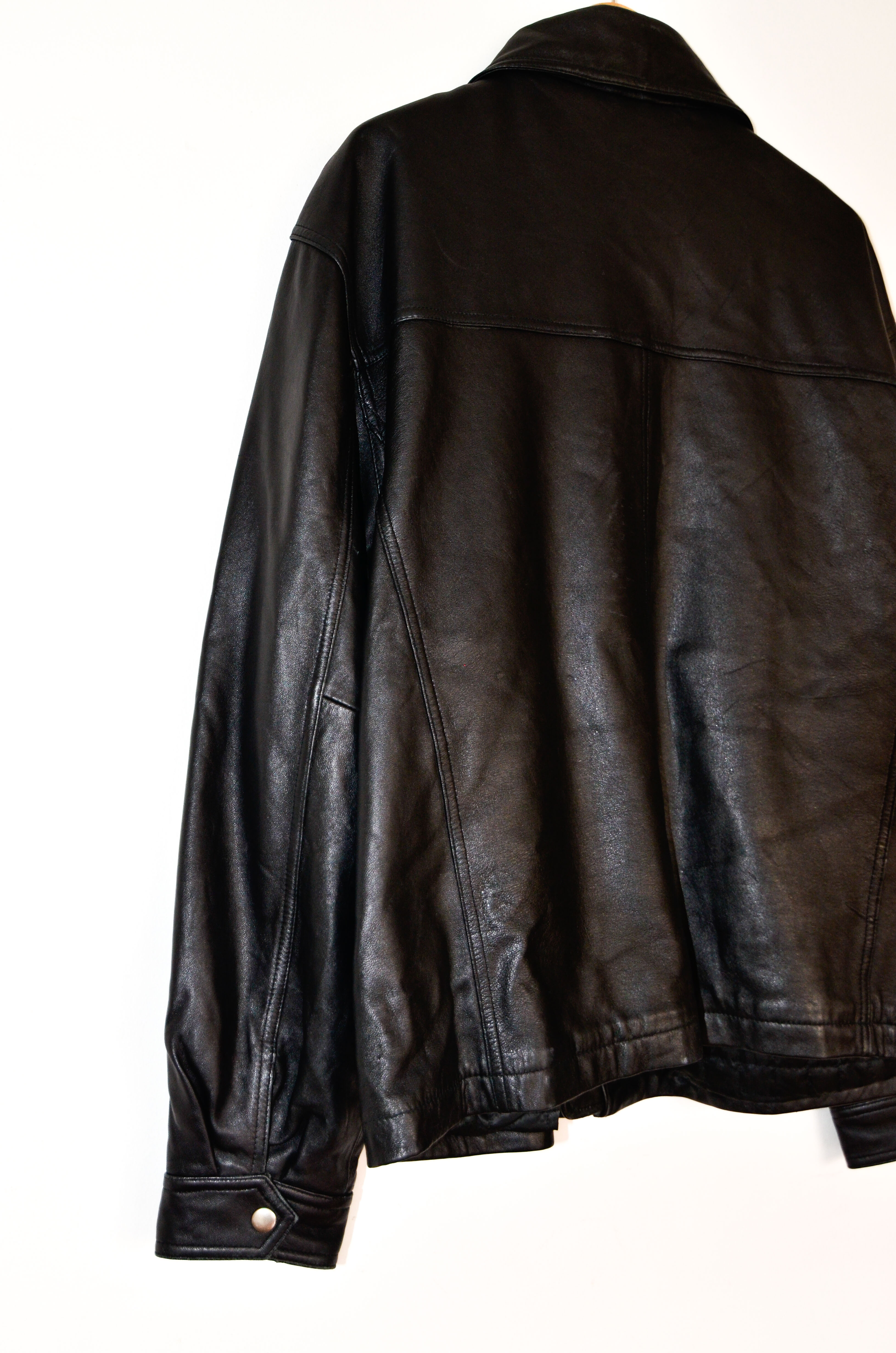Chaqueta black leather 90s