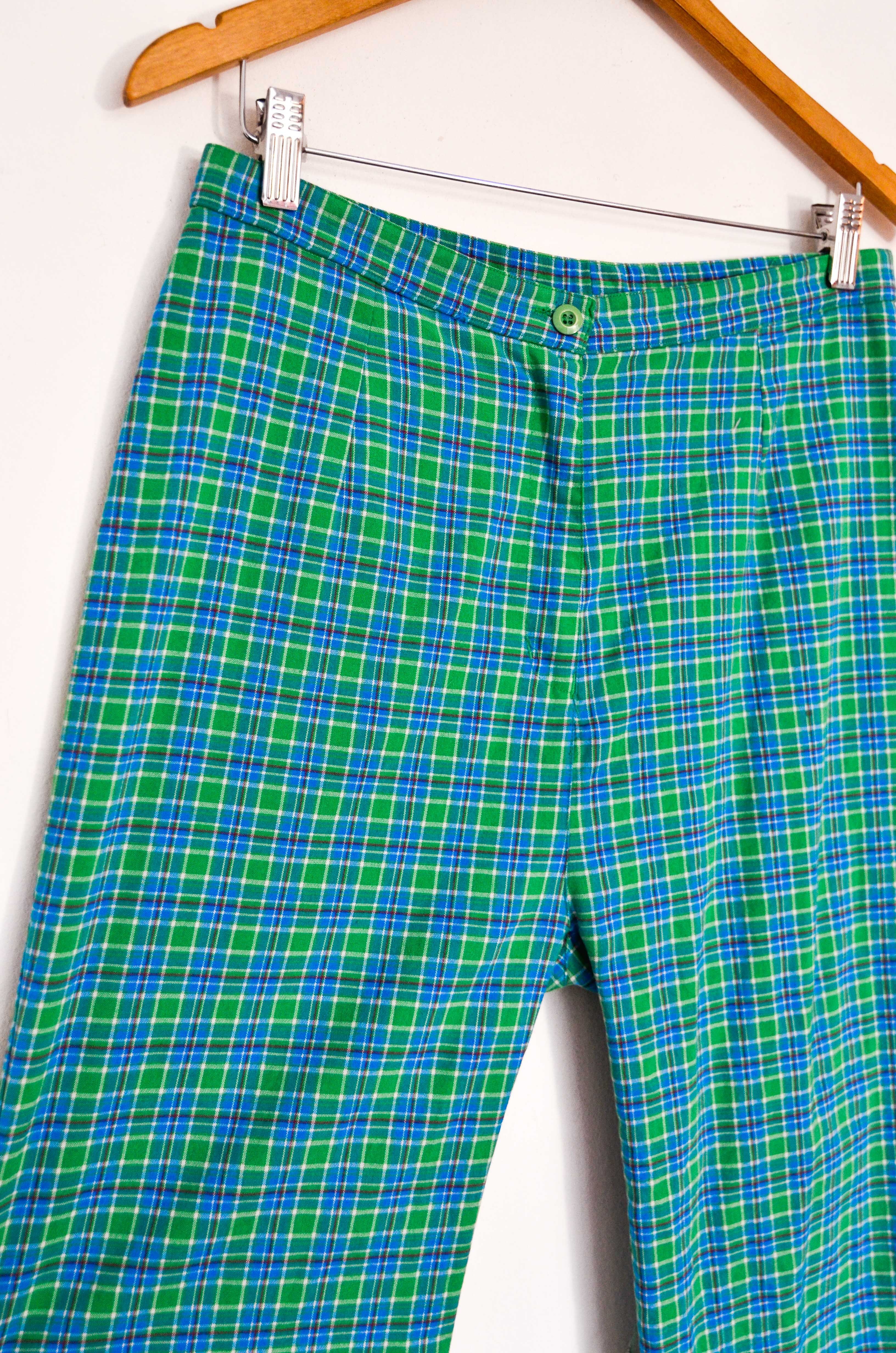 Pantalón verde tartán 90s