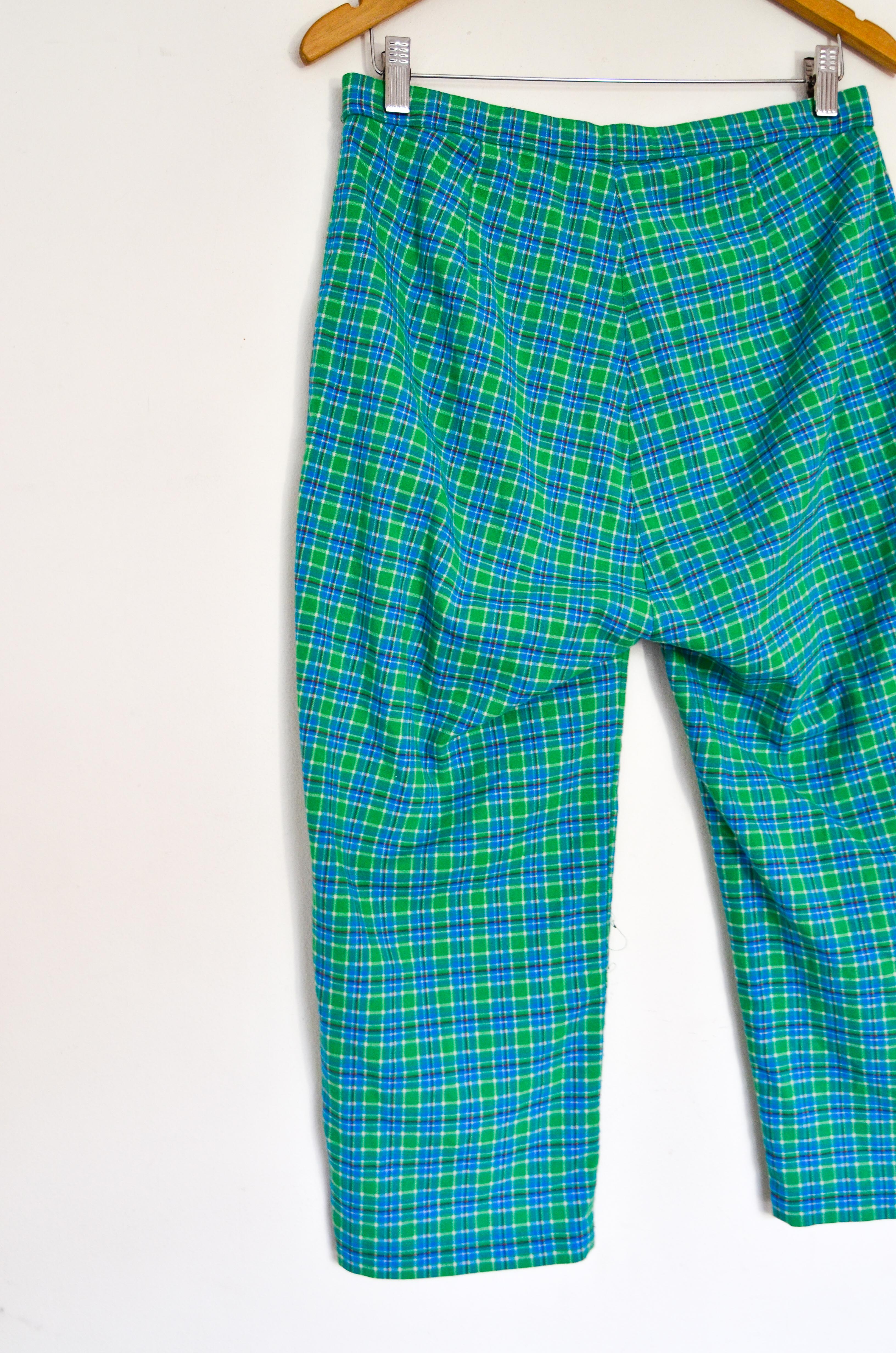 Pantalón verde tartán 90s