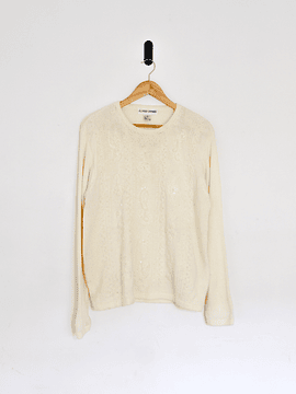 Sweater marfil perlitas vintage