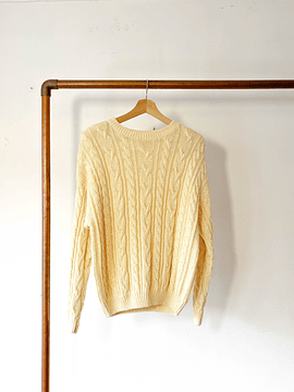 Sweater amarillo pastel trenzado