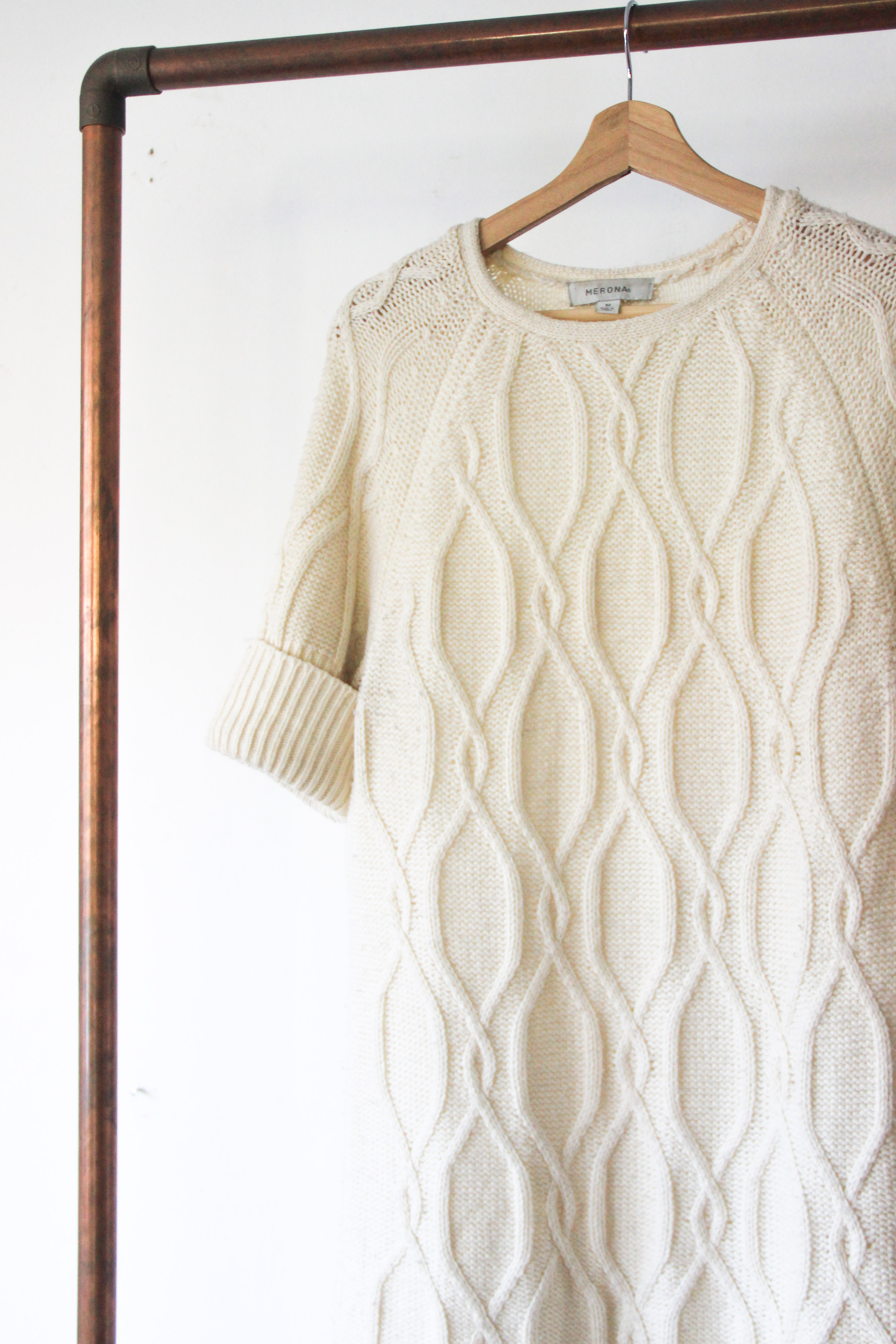 Sweater dress marfil trenzado