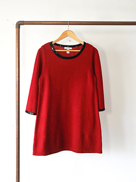 Sweater dress rojo y negro