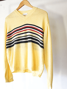 Sweater vintage amarillo franjas