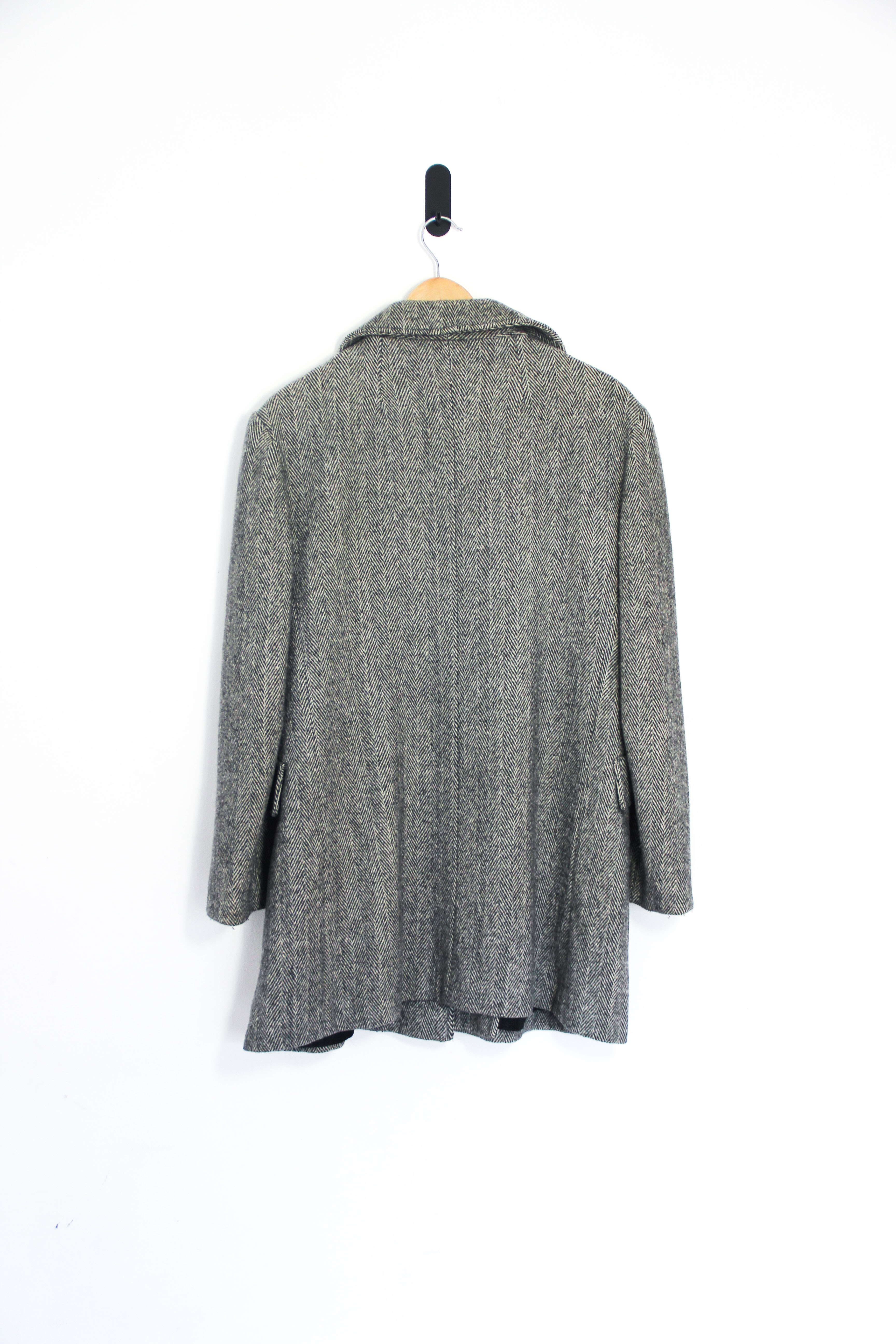 Abrigo gris espiga lana