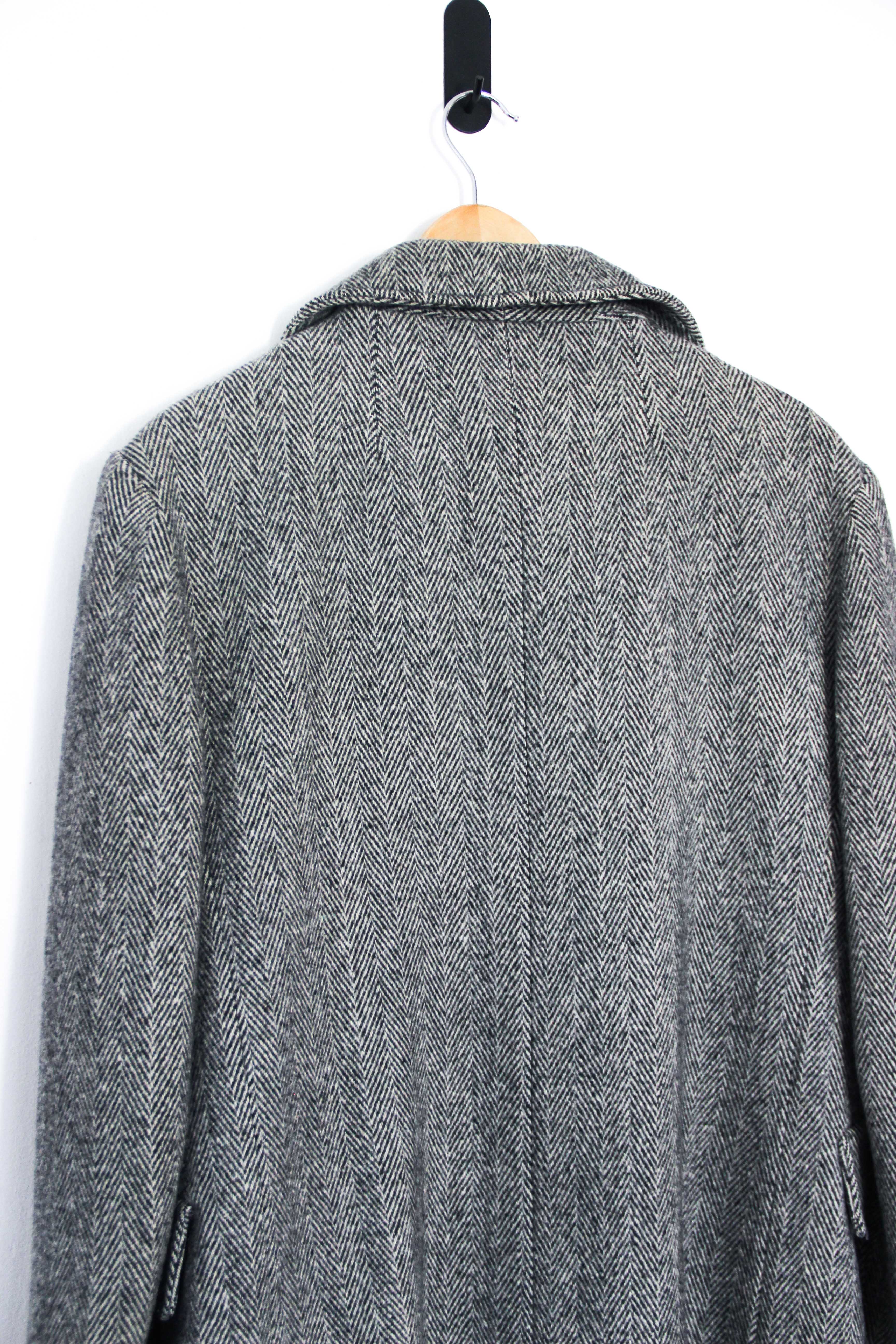 Abrigo gris espiga lana