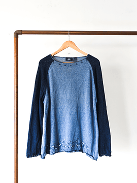 Sweater 90s bicolor blue