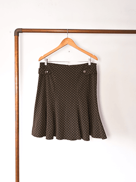 Falda café dots