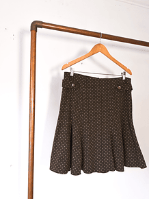 Falda café dots