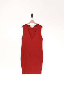 Vestido rojo lana