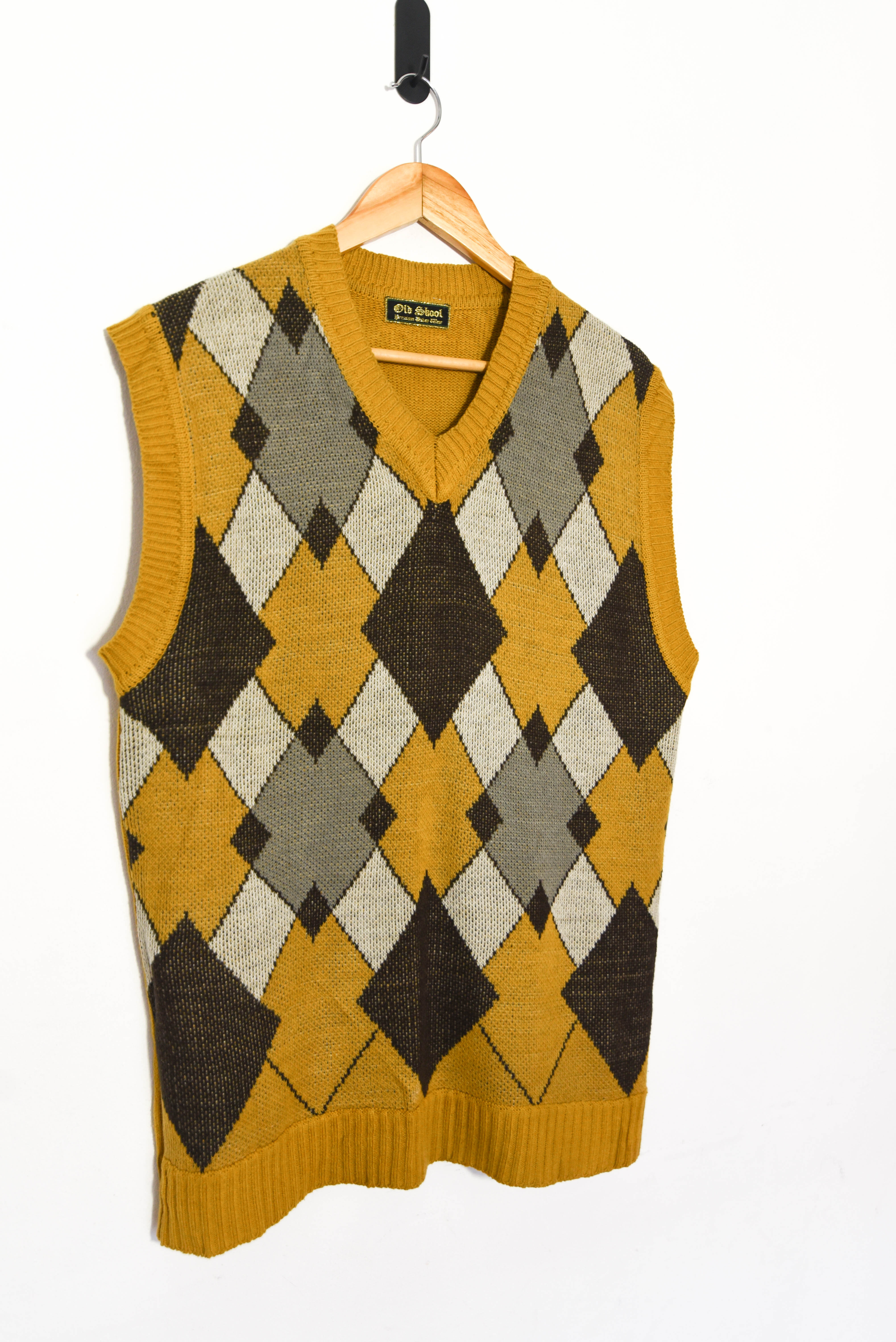 Sweater vest mostaza rombos