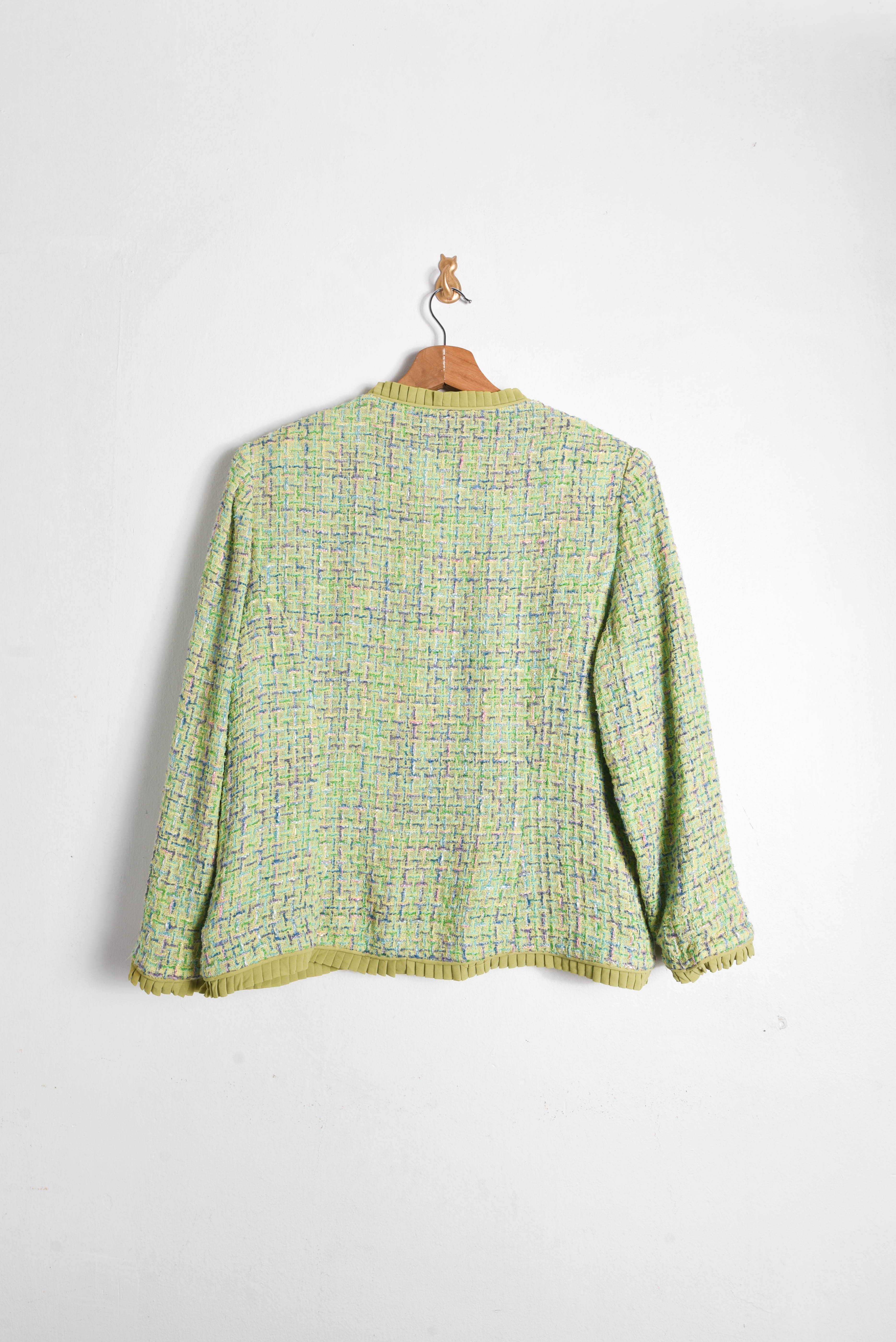 Blazer verde pastel tweed