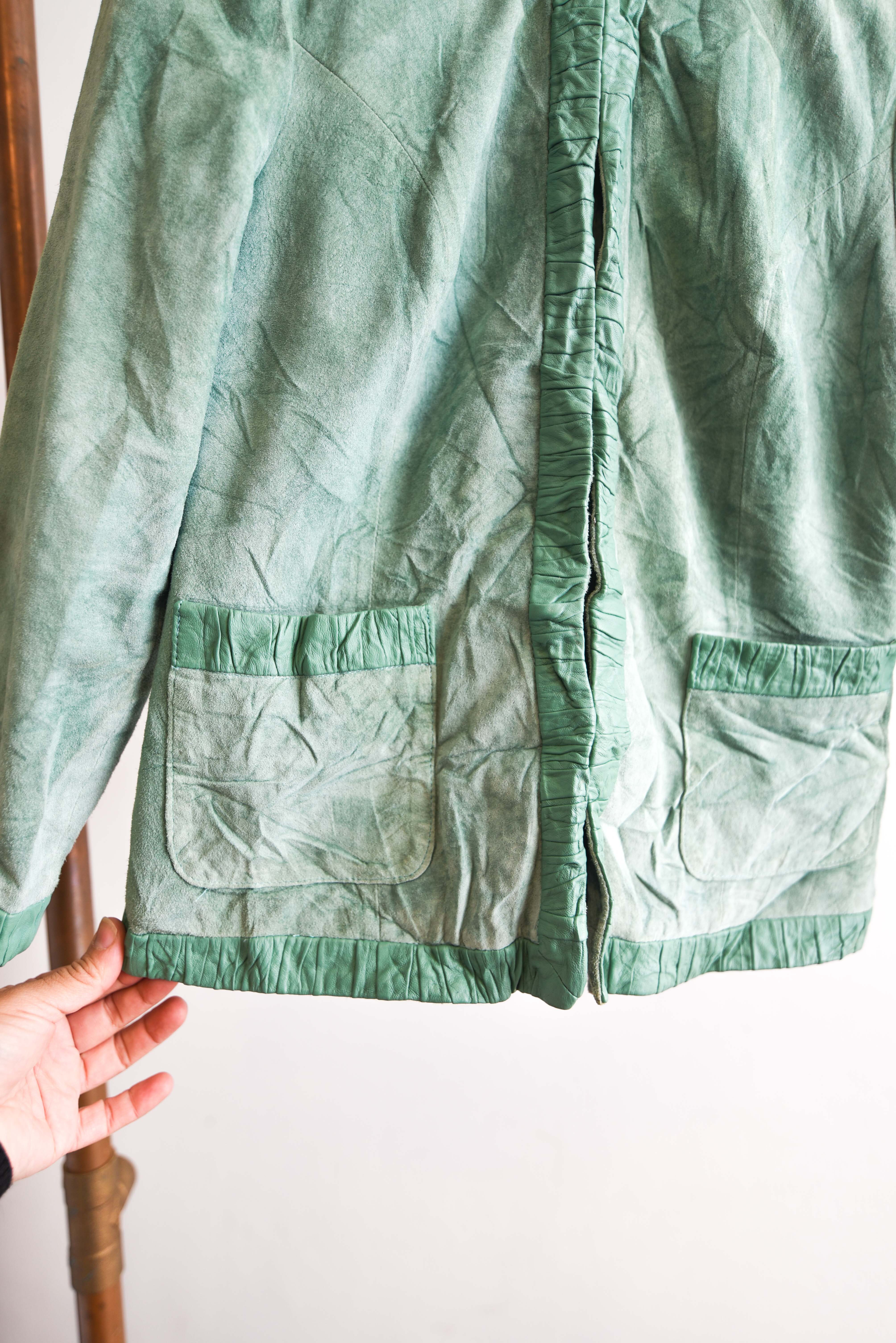 Chaqueta pastel green gamuza