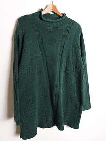 Sweater dress verde 80s