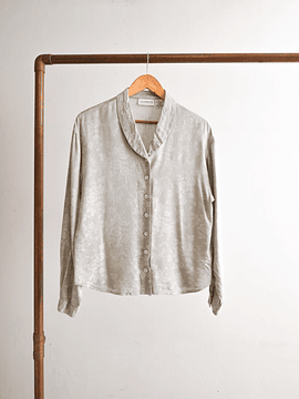 Blusa brocato gris perla