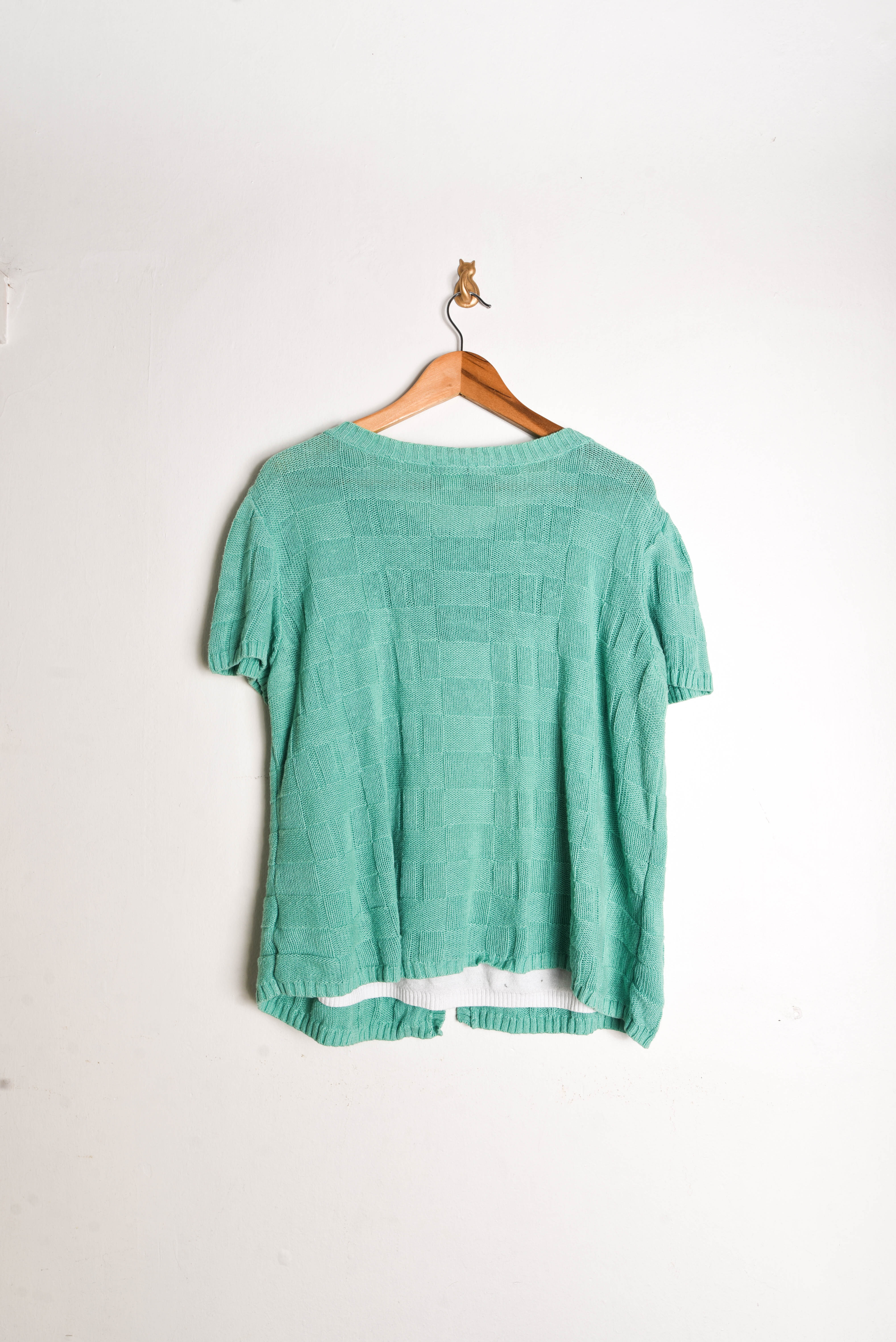 Top tejido verde cardigan