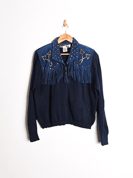 Sweater navy vintage flecos