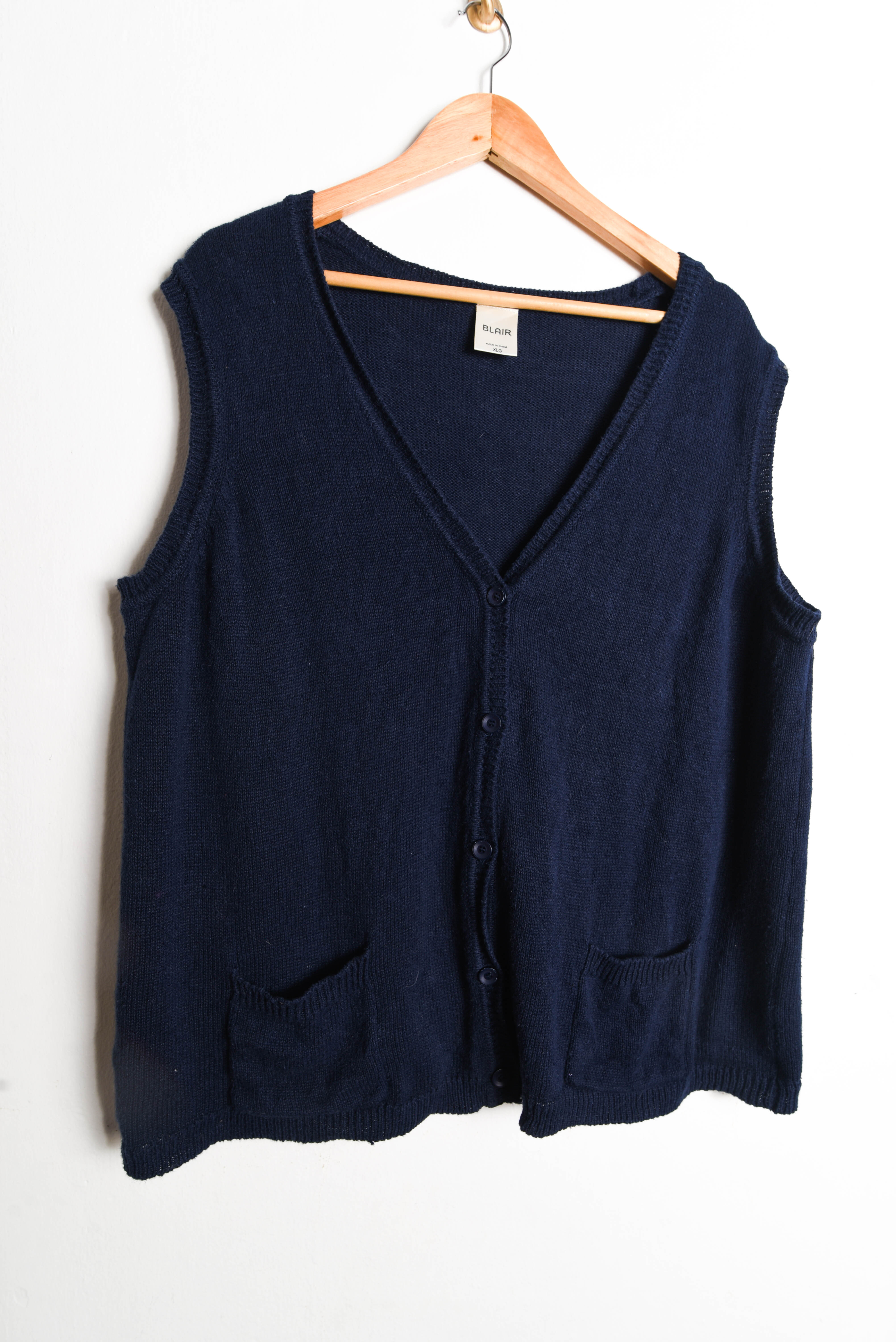 Sweater vest navy botones