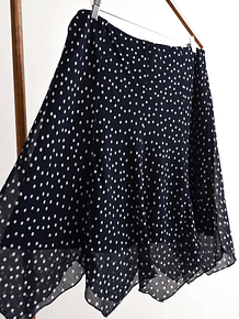 Falda midi navy dots