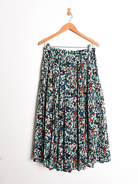 Falda-pantalón floral tablas