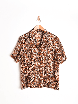 Blusa animal print transparencia