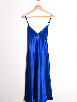 Slipdress azul klein satín