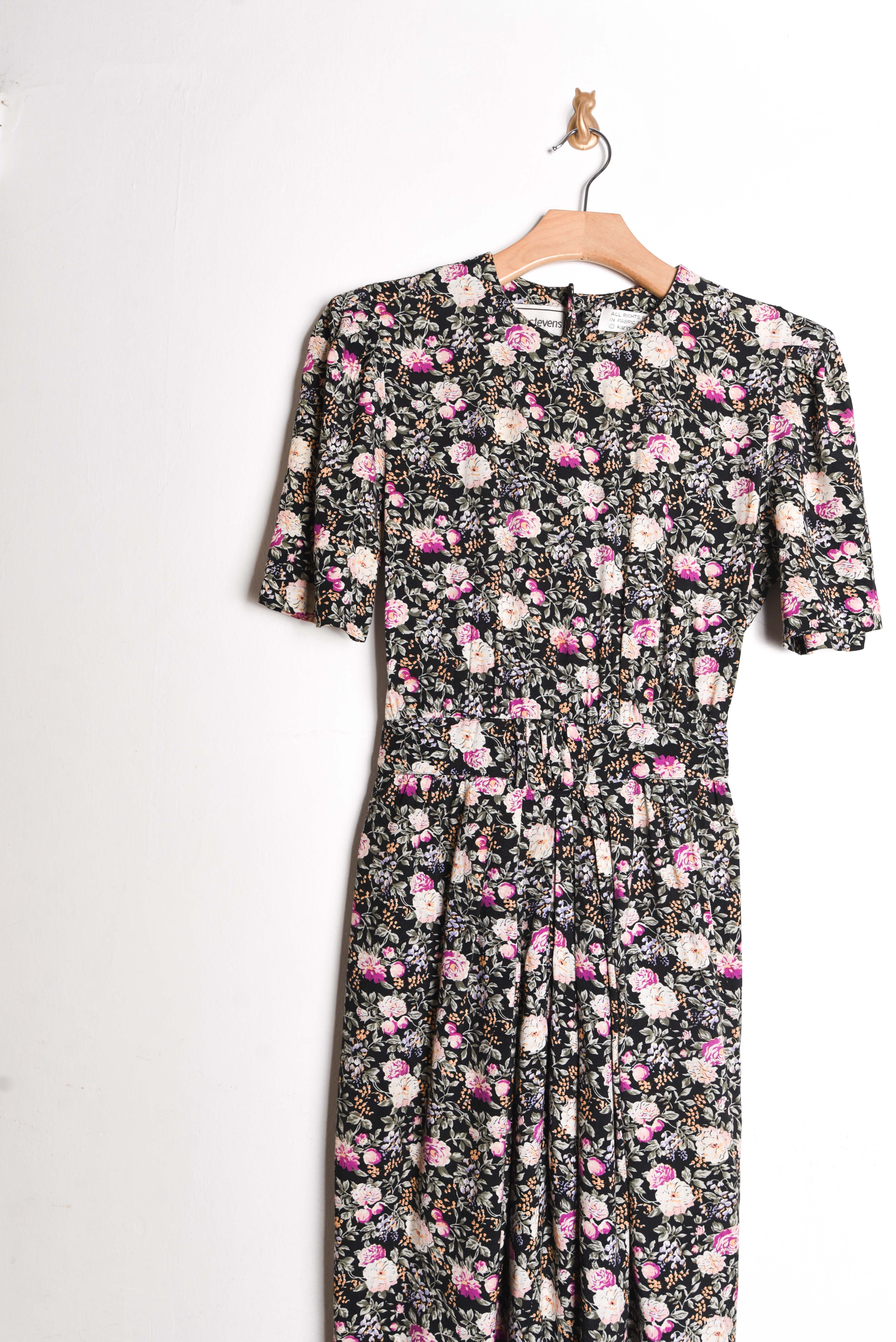 Vestido floral 80s