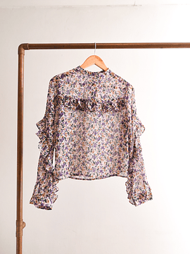 Blusa lila floral vuelos