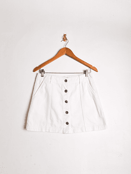 Falda white denim