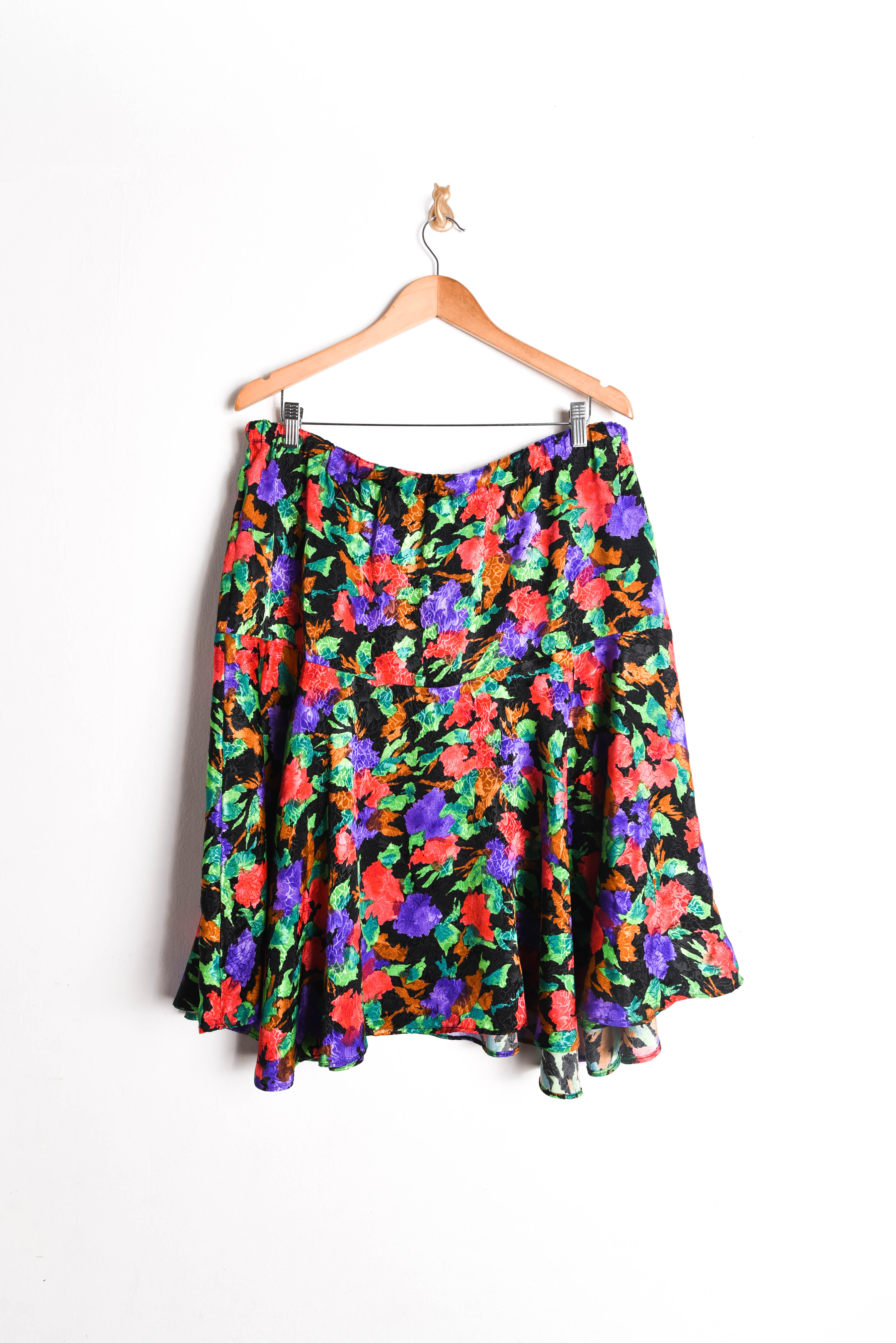 Falda midi floral 80s