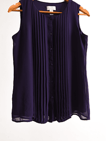 Blusa morada plisada