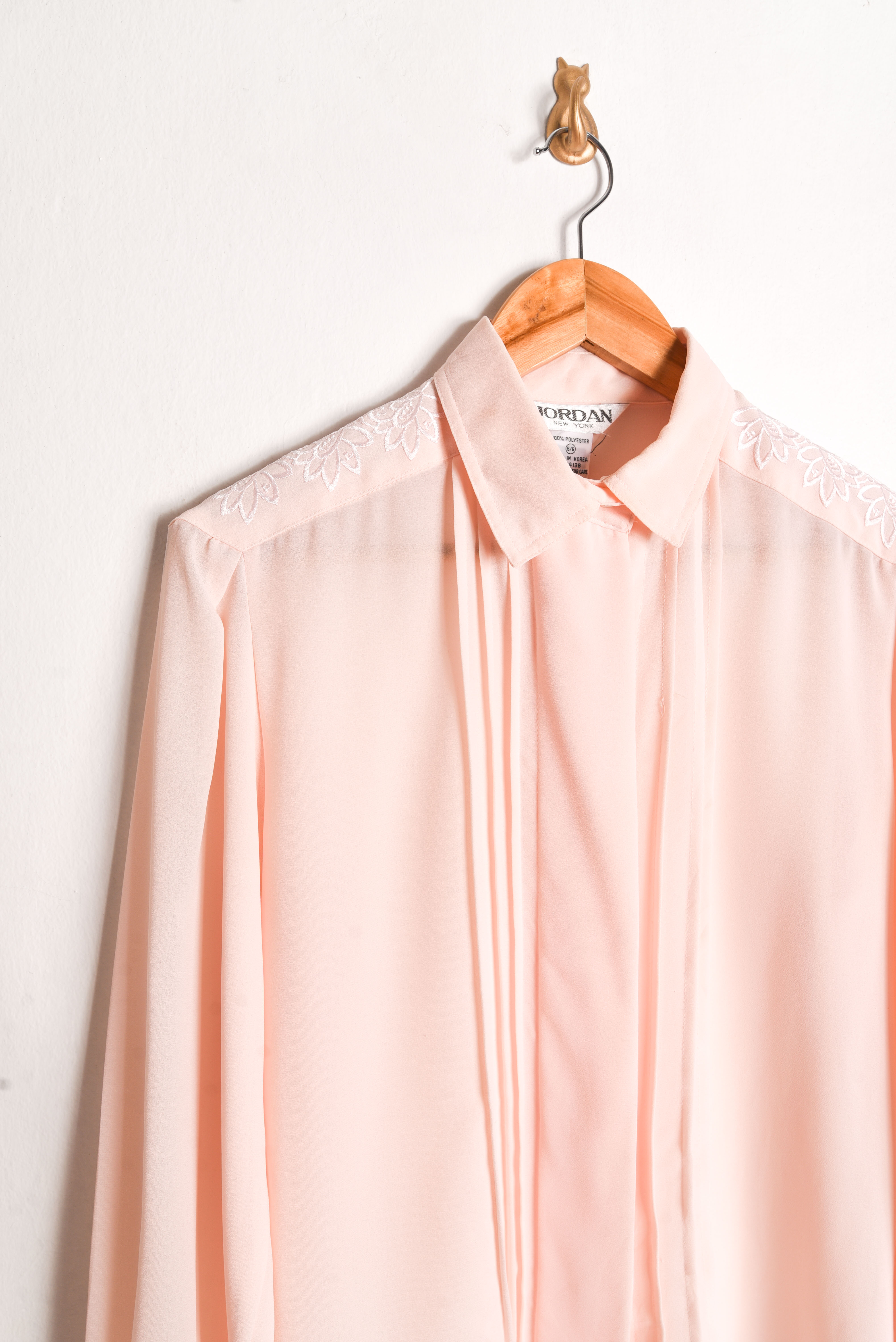 Blusa peach bordada vintage