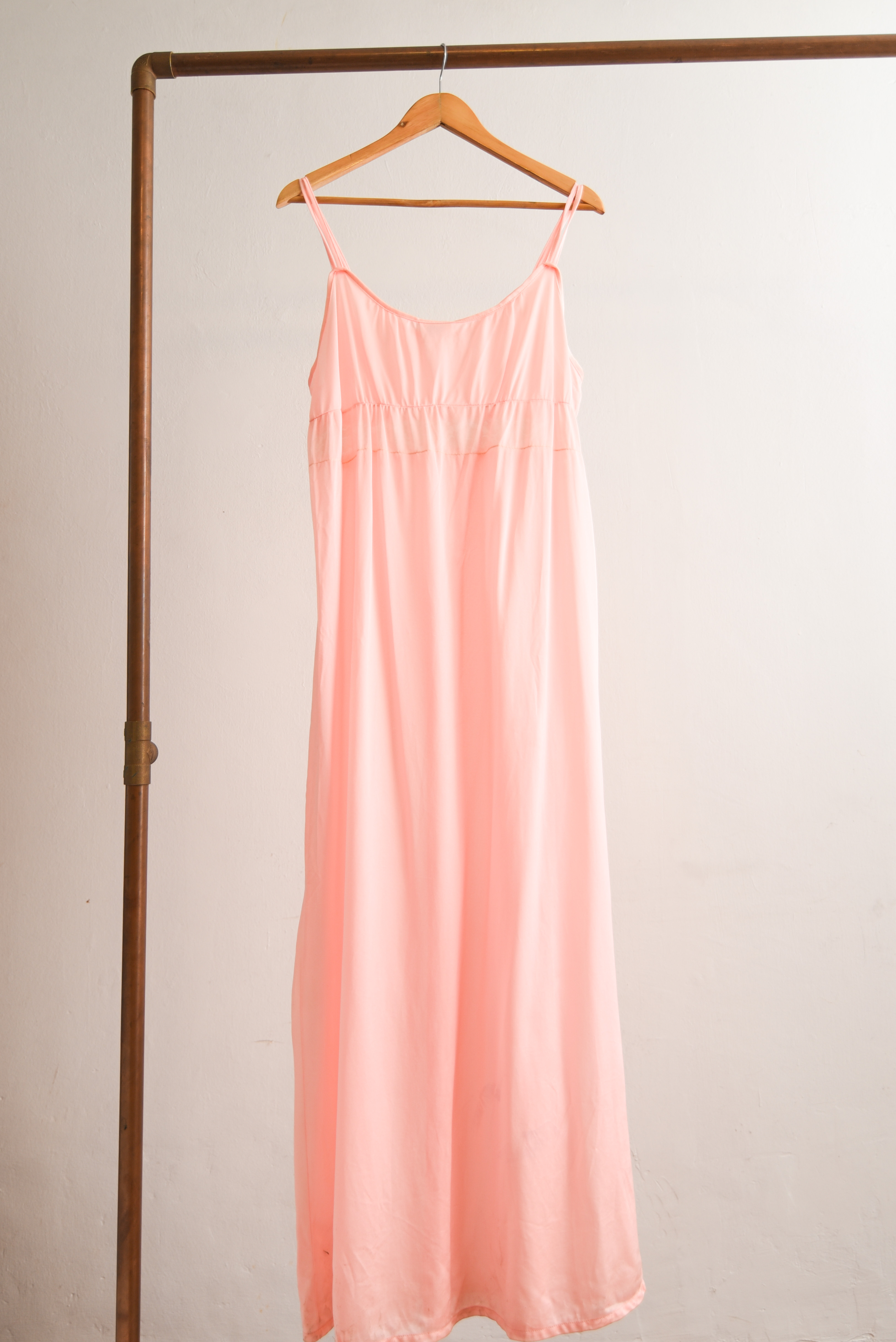 Maxi slipdress 80s peach